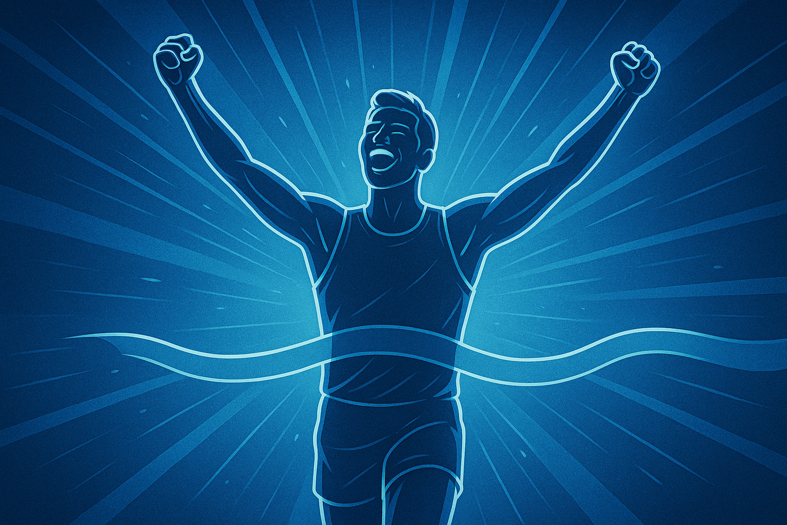 Athlete celebrating at finish line
